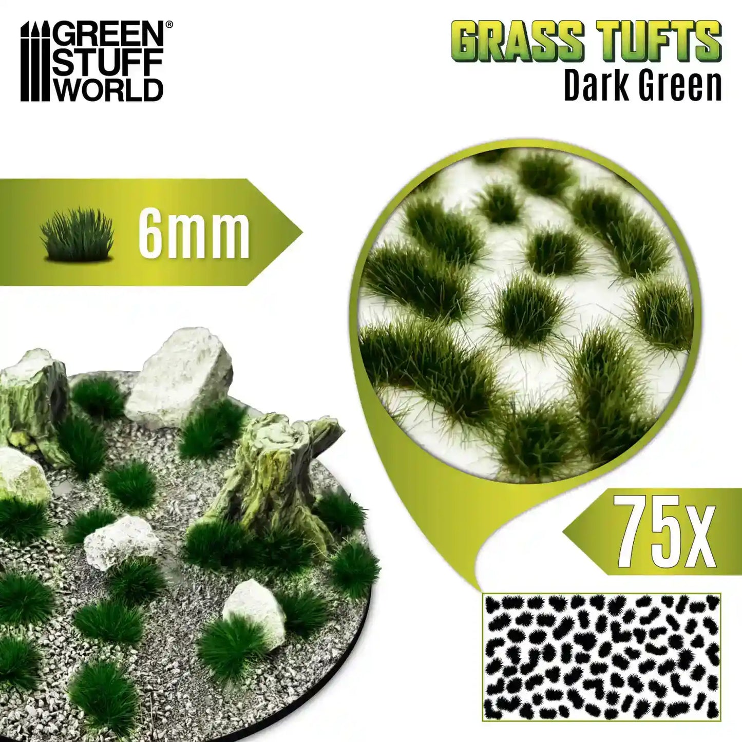 Grasbüschel - Tuft 6 mm - DunkelGrün