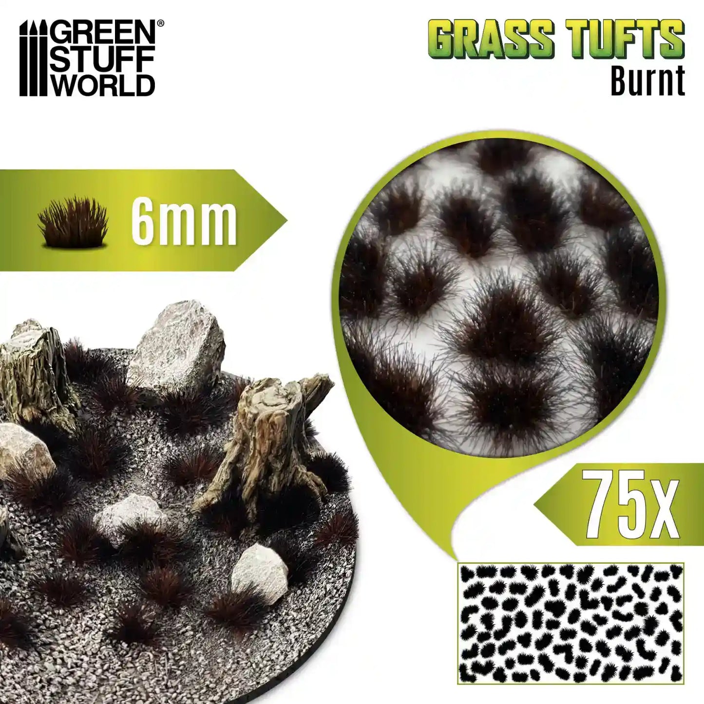 Grasbüschel - Tuft 6 mm - Gebranntes Braun