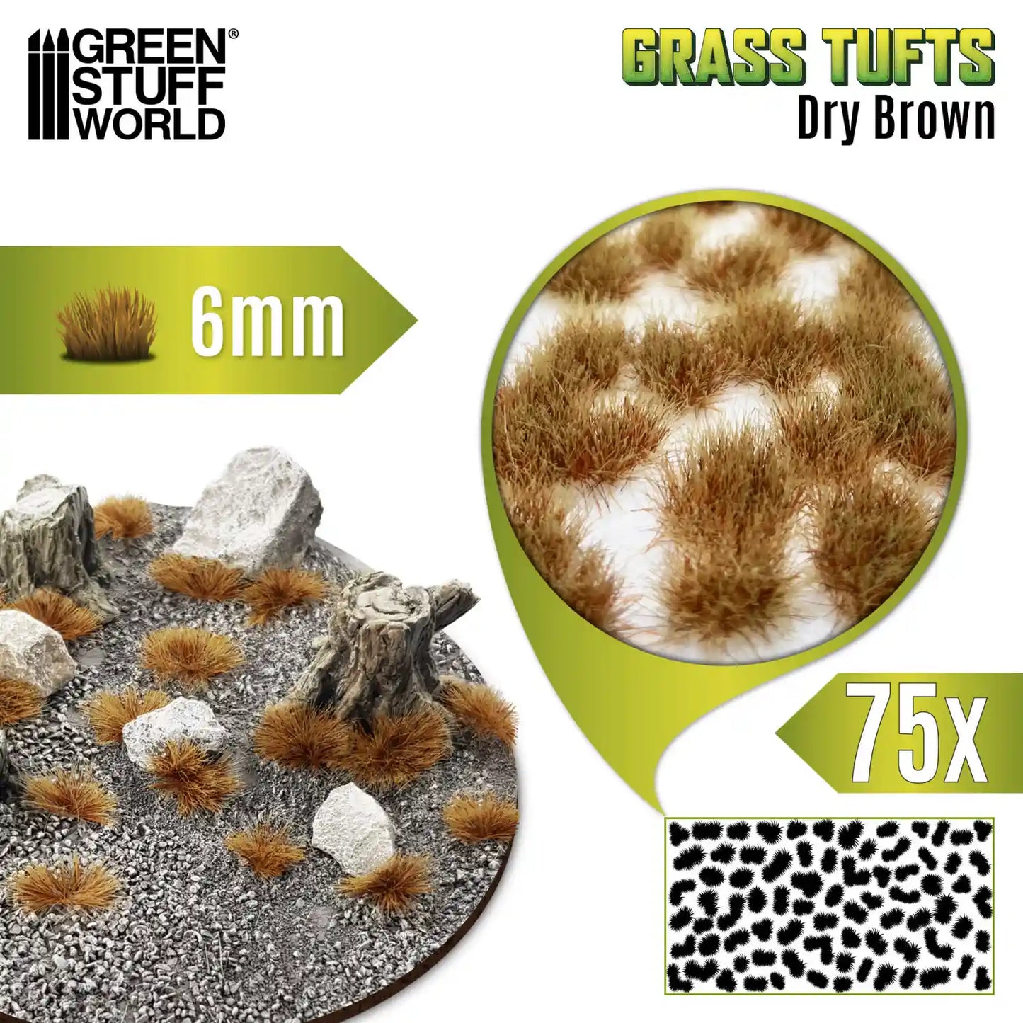 Grasbüschel - Tuft 6 mm - Getrocknet Braun