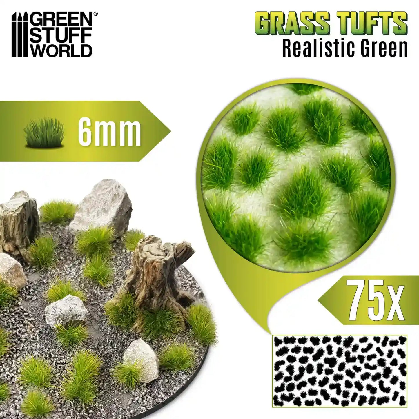 Grasbüschel - Tuft 6 mm - Realistische Grün