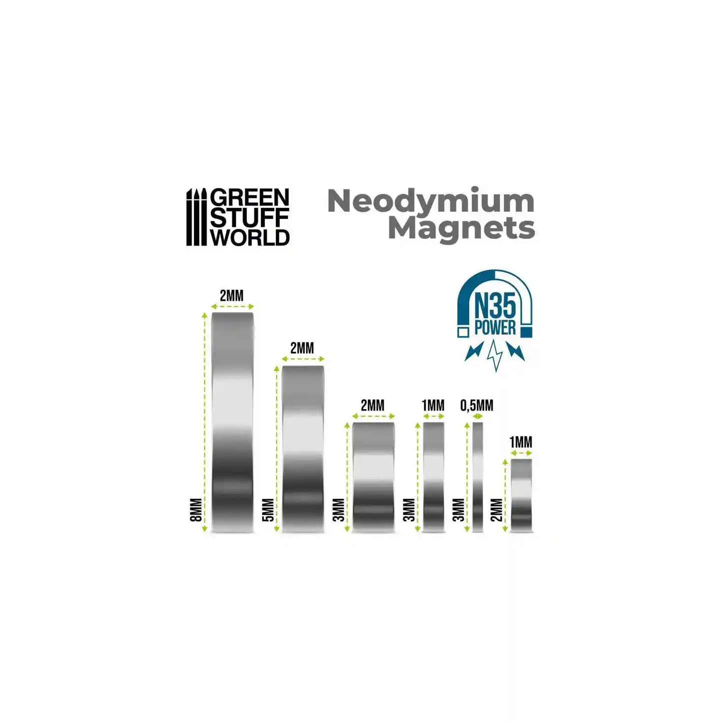 Neodym-Magnete 5x2mm - 50 stück (N35)