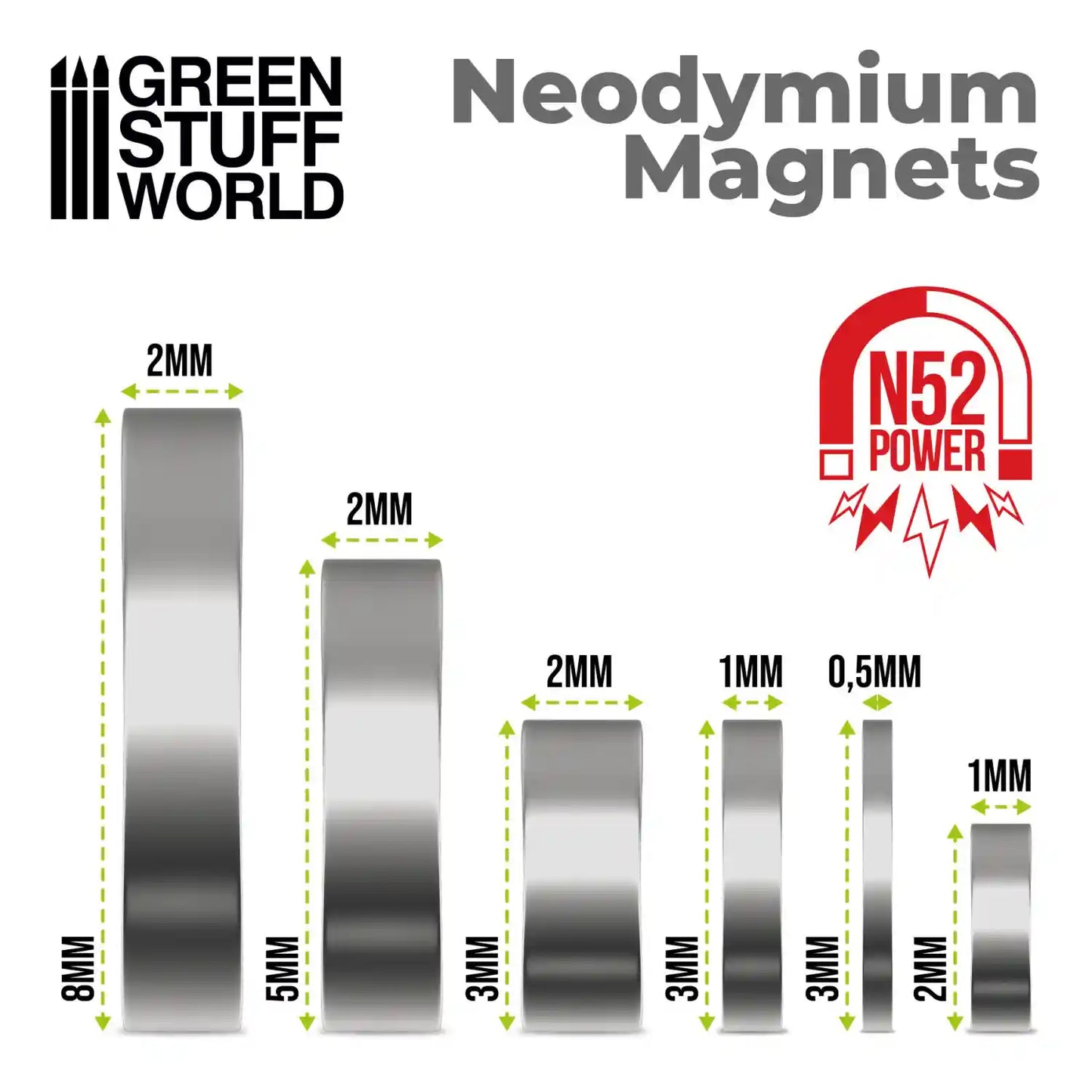 Neodym-Magnete 5x2mm - 50 stück (N52)